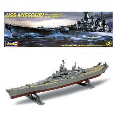 KIT PARA MONTAR REVELL U.S. NAVIO DE GUERRA USS MISSOURI "THE MIGHTY MO" 1/535 74 PEÇAS REV 10301